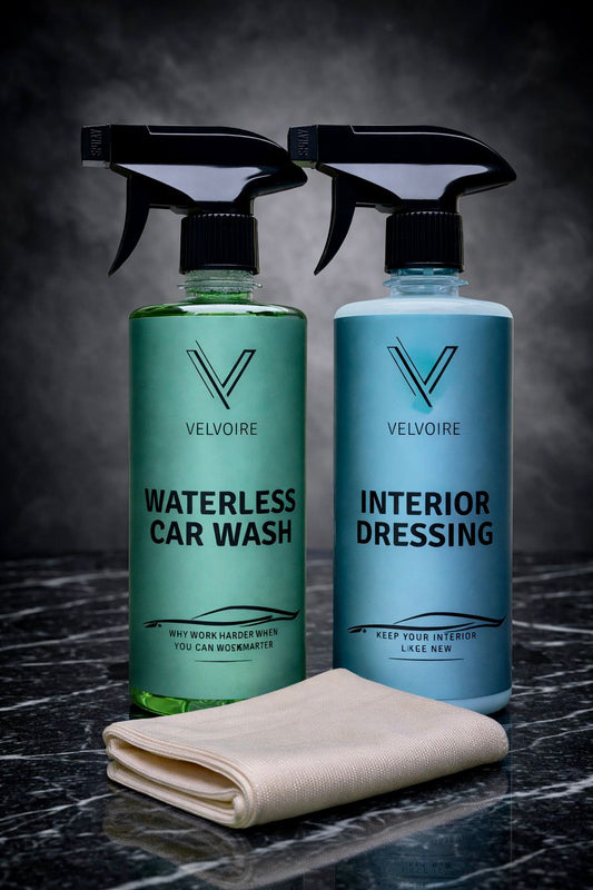 Interior Dressing + Waterless Car Wash + Microfiber Cloth